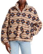 Aqua Printed Sherpa Half Zip Pullover - 100% Exclusive
