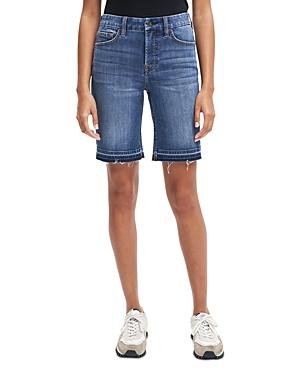 Jen 7 Denim Released Hem Bermuda Shorts In Wisteria