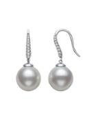 Bloomingdale's Cultured South Sea Pearl & Diamond Drop Earrings In 18k White Gold - 100% Exclusive
