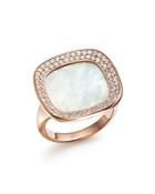 Roberto Coin 18k Rose Gold Carnaby Street Diamond And Mother-of-pearl Ring