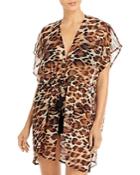 Echo Leopard Breezy Beach Mini Dress Swim Cover-up