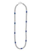 Lagos 18k Yellow Gold & Sterling Silver Blue Ceramic Rondelle & Bead Collar Necklace, 16