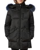 One Madison Fur Trim Puffer Coat