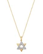 Bloomingdale's Diamond Star Of David Pendant Necklace In 14k White & Yellow Gold, 0.20 Ct. T.w. - 100% Exclusive