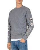 The Kooples Embroidered-sleeve Crewneck Sweatshirt