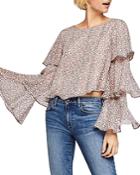 Bcbgeneration Printed Tiered-sleeve Top