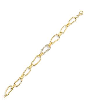 Adinas Jewels Waved Pave Link Bracelet