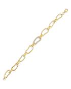 Adinas Jewels Waved Pave Link Bracelet