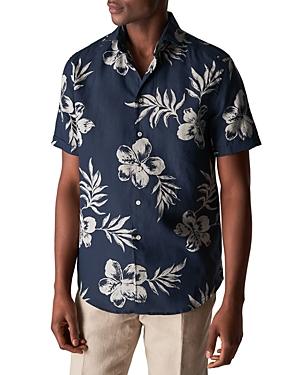 Eton Slim Fit Printed Linen Resort Shirt