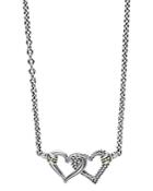 Lagos 18k Gold And Sterling Silver Beloved Interlocking Hearts Necklace, 16