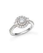 Bloomingdale's Luxe Collection Round Cut Diamond Double Halo Engagement Ring In 14k White Gold, 1.0 Ct. T.w. - 100% Exclusive
