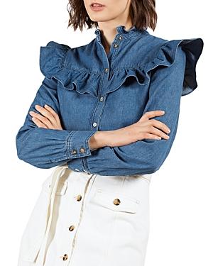 Ted Baker Ruffled Denim Blouse