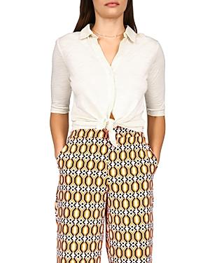 Sanctuary Elbow Sleeve Button Front Top