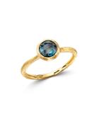 Marco Bicego 18k Yellow Gold Jaipur Color Stacking Ring With London Blue Topaz