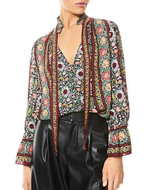 Alice And Olivia Reilly Tie Neck Blouse