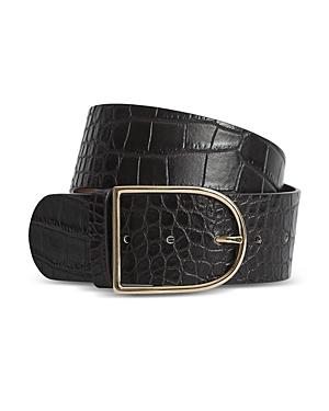 Reiss Women's Isabelle Croc Embossed Leather Waist Belt