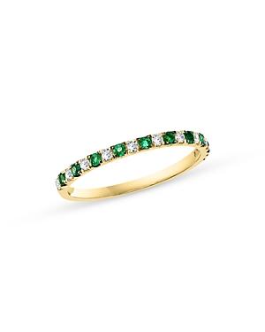 Bloomingdale's Emerald & Diamond Stacking Ring In 14k Yellow Gold - 100% Exclusive