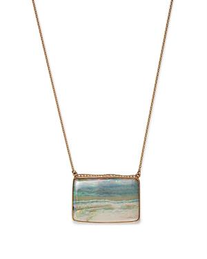 Annette Ferdinandsen Design 18k Yellow Gold Boulder Opal & Diamond Pave Pendant Necklace, 20