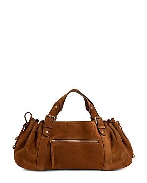 Gerard Darel 24h Zip Suede Handbag