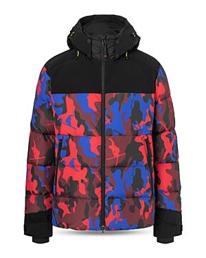 Bogner Fire + Ice Nero D Quilted Camouflage Color Blocked Hooded Puffer Jacket