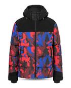 Bogner Fire + Ice Nero D Quilted Camouflage Color Blocked Hooded Puffer Jacket
