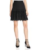 Rebecca Taylor Silk And Lace Skirt