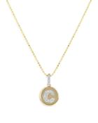 Bloomingdale's Diamond Accent Initial C Disc Pendant Necklace In 14k Yellow Gold, 0.05 Ct. T.w. - 100% Exclusive