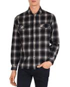 The Kooples Brushed Plaid Slim Fit Button-down Shirt