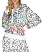 Chrldr Rainbow Leopard Print Hooded Sweatshirt