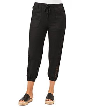 Xcvi Cayce Linen Crochet Inset Cropped Pants