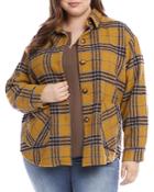 Karen Kane Plus Plaid Print Shirt Jacket