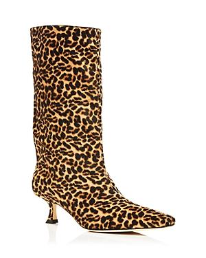 Jimmy Choo Women's Chadee 50 Pointed Toe Animal Print Calf Hair Heeled Boots