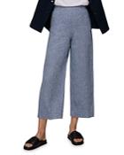 Whistles Chambray Linen Cropped Trousers