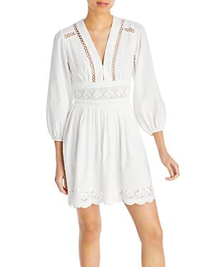 Aqua Cotton Embroidered Mini Dress - 100% Exclusive