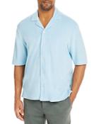 Boss Lars O Cotton Blend Terry Regular Fit Button Down Camp Shirt