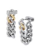 Allsaints Chain Front To Back Earrings In Two Tone