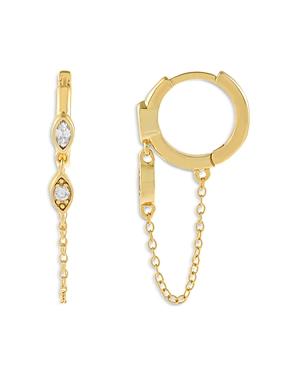 Adinas Jewels Evil Eye Chain Huggie Hoop Earrings