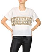 The Kooples Metallic Embroidered Tee