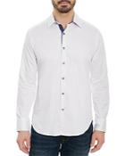 Robert Graham Righteous Cotton Stretch Contrast Trimmed Classic Fit Button Down Shirt