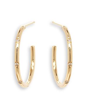 Zoe Chicco 14k Yellow Gold Diamond Thin Hoop Earrings