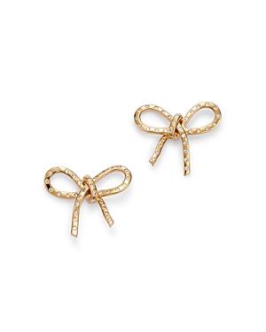 Hueb 18k Yellow Gold Diamond Bow Stud Earrings
