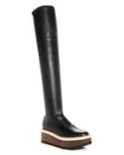 Clergerie Women's Basilia Leather Over-the-knee Wedge Platform Boots