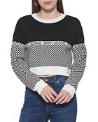 Dkny Checkered Cropped Sweater