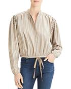 Theory Striped Tie-front Top