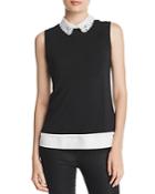 Karl Lagerfeld Lace-collar Layered-look Top