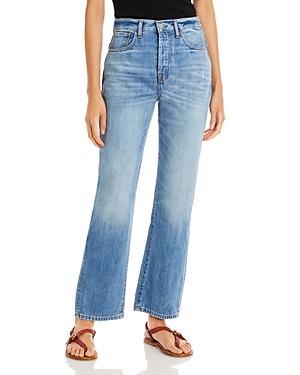 7 For All Mankind Easy High Rise Straight Star Panel Jeans In Palma Rosa