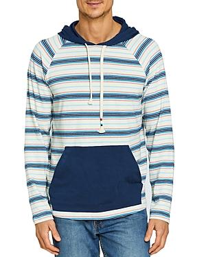 Sol Angeles Cotton Color Blocked Retro Stripe Pullover Hoodie