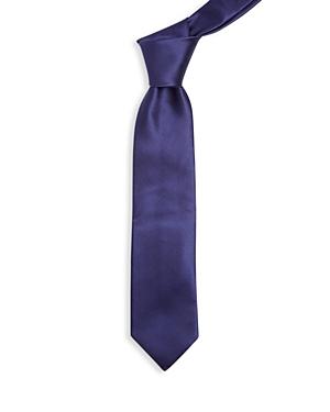 Canali Ribbed Solid Silk Classic Tie