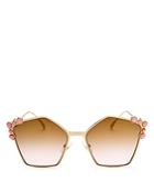 Fendi Embellished Square Sunglasses, 57mm