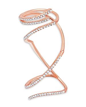 Graziela Gems 14k Rose Gold Mega Diamond Swirl Ring